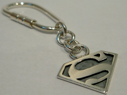 Silver superman keyring